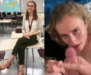 Amateur Porn: Teacher blowing students dad