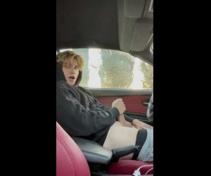 Amateur Porn: jerking off in car