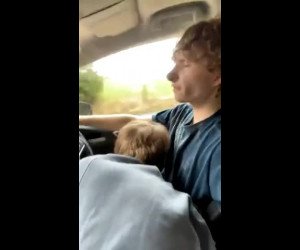 Amateur Porn: teammate sucking me on way home from practice