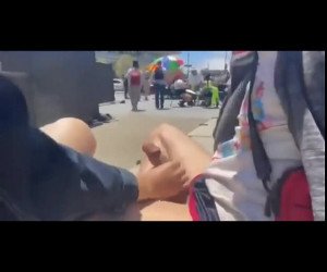 Amateur Porn: playing with boyfriends cock in public