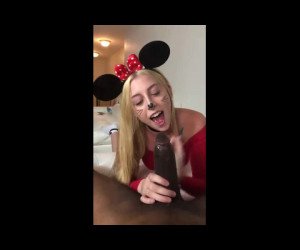 Amateur Porn: white chick dress up interracial blowjob